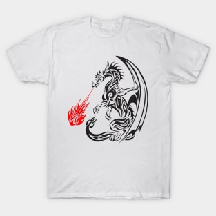 tribal dragon blasting fire T-Shirt